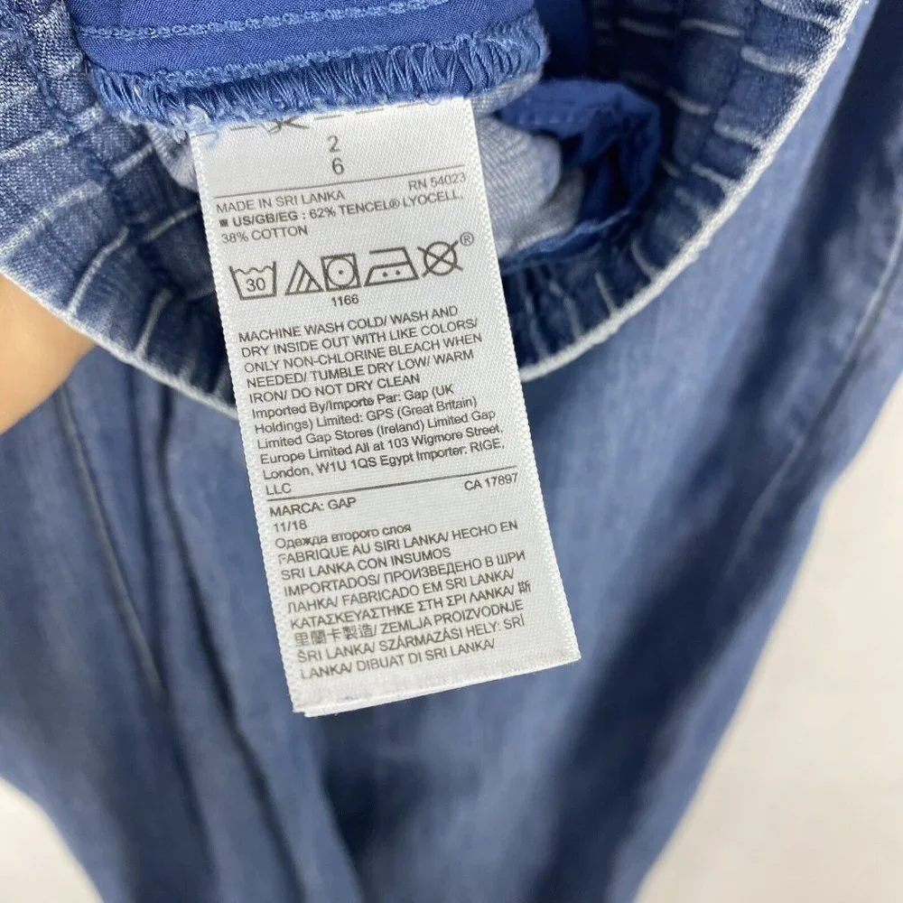 Gap Women Versatile Jogger Pants Chambray Dark Indigo Blue Tencel Pull On Size 2 - Picture 5 of 5